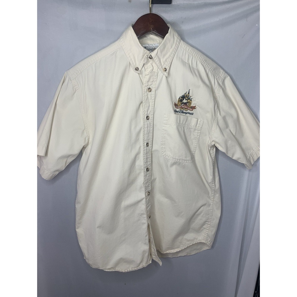 Adult S Vintage Walt Disney World Disney Theme‎ Parks Button Front Safari Khaki